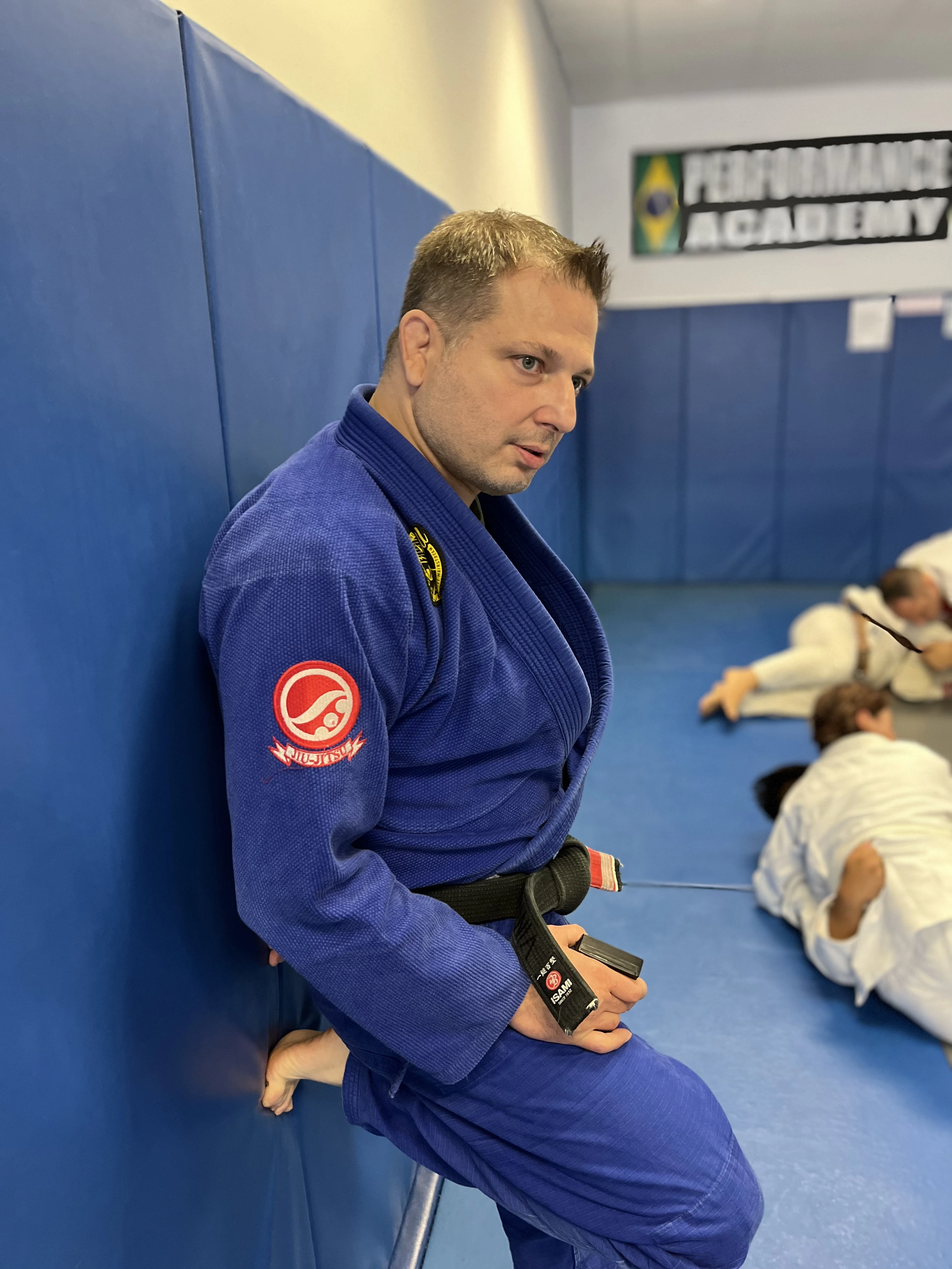 Head instructor on the mats with students training at Performance Jiu-Jitsu Academy in Fair Lawn, NJ